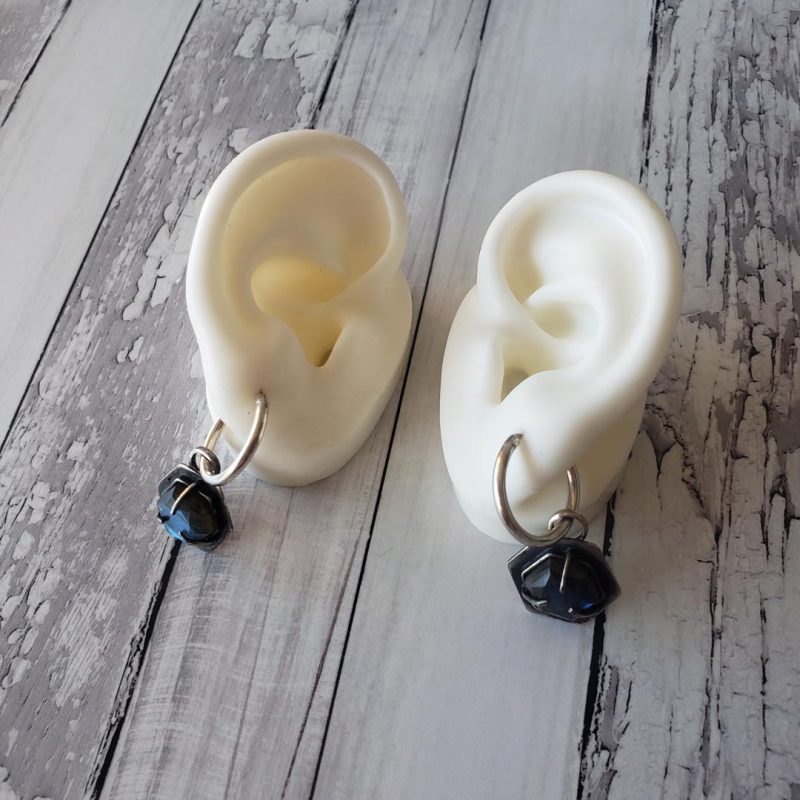 Aros de argolla con labradorita - Imagen 2