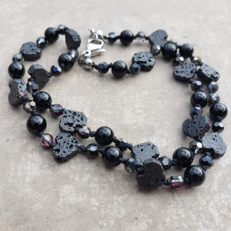Collar hilado largo con piedras - Imagen 8