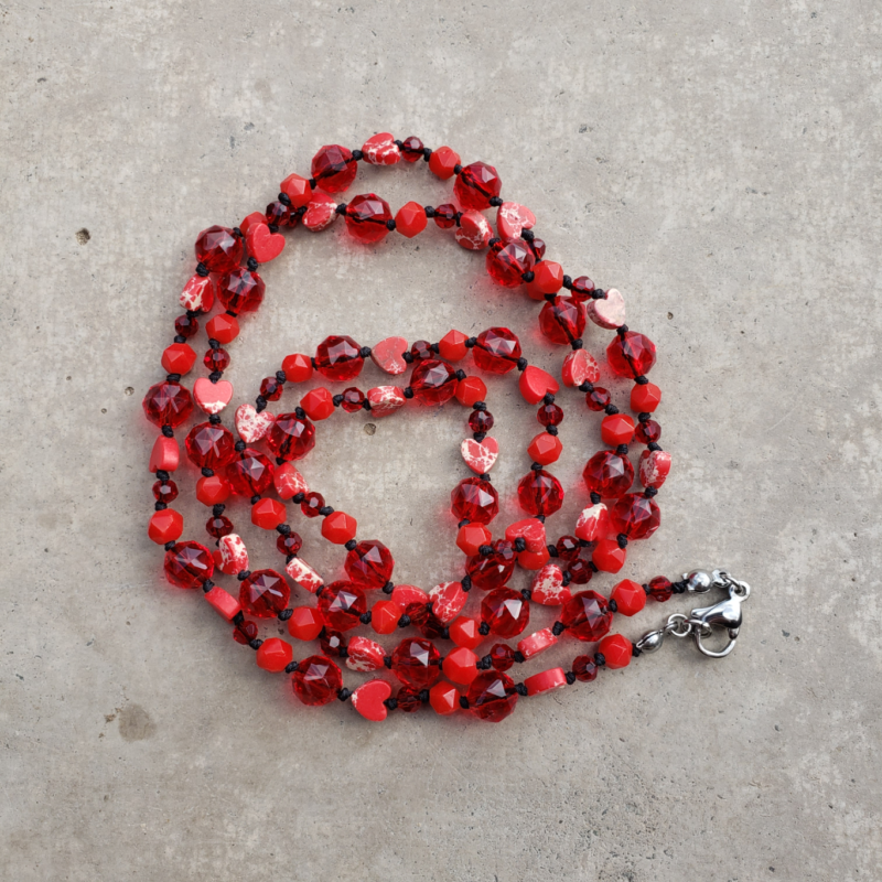 Collar hilado largo con piedras - Imagen 4